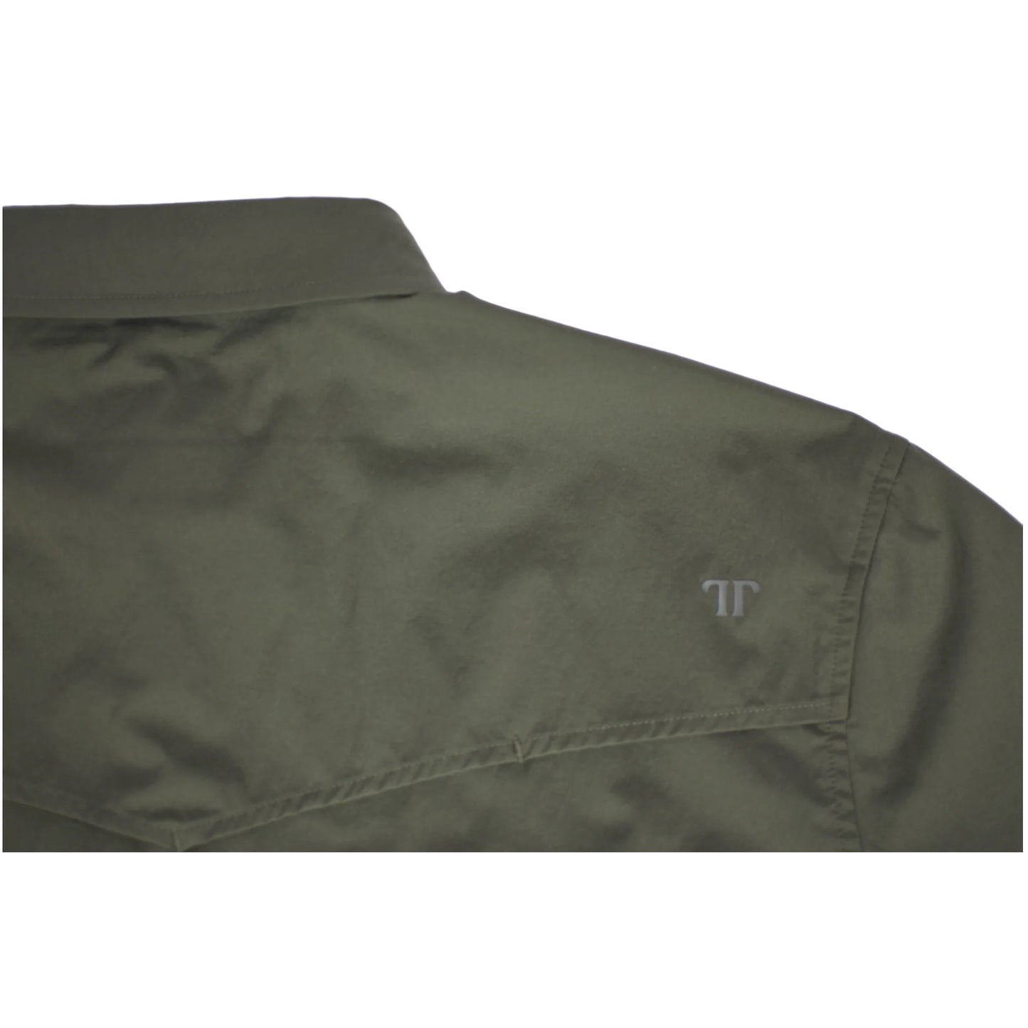 Ferrell Men's Olive Green Long Sleeve Snap Shirt
