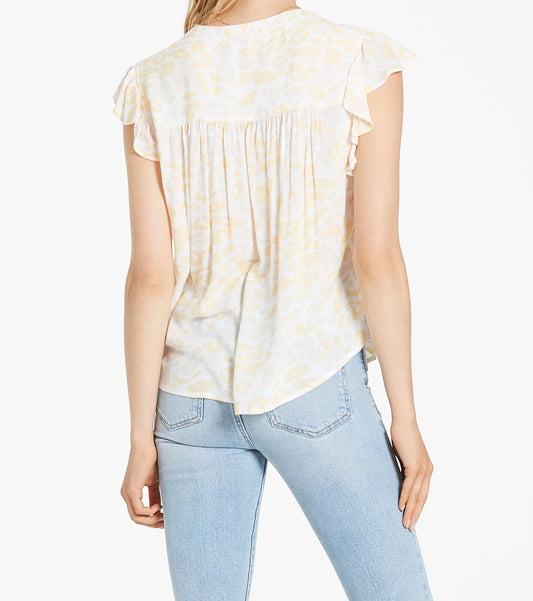 Dear John Rose Top in Leopard Buttercup