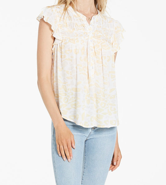 Dear John Rose Top in Leopard Buttercup
