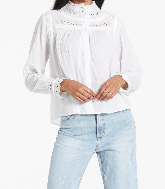 Dear John Kelly Embroidery Detail Sea Salt Shirt