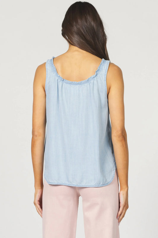 Dear John Rae Tencel Tank in Blue Skies