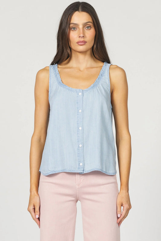 Dear John Rae Tencel Tank in Blue Skies