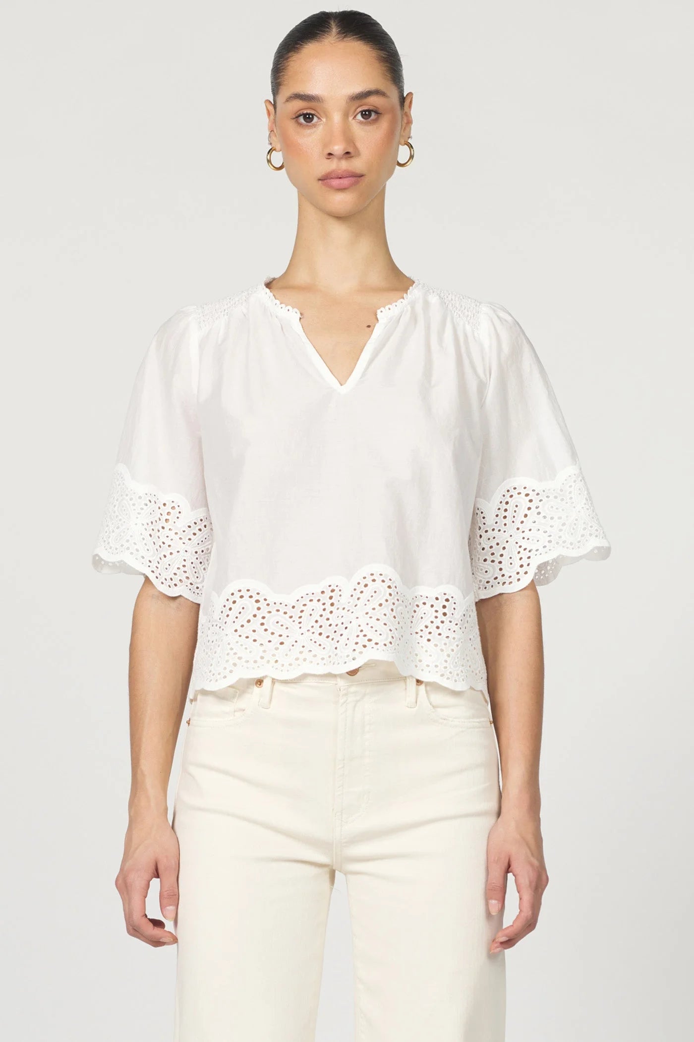 Dear John Clement Novelty Top in White