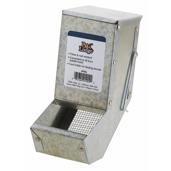 Pet Lodge Metal Small Animal Feeder with Lid