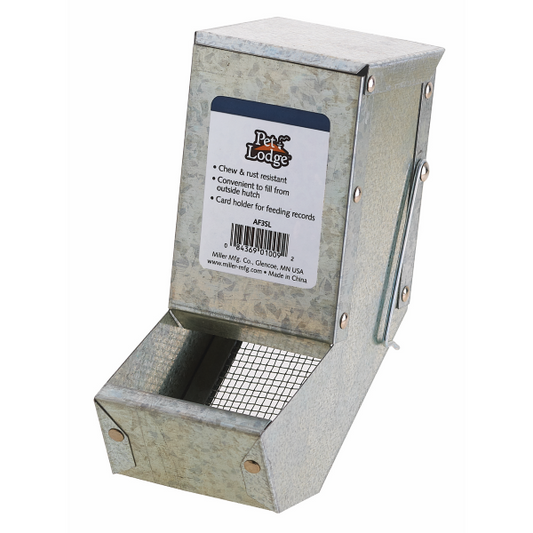 Pet Lodge Metal Small Animal Feeder with Lid