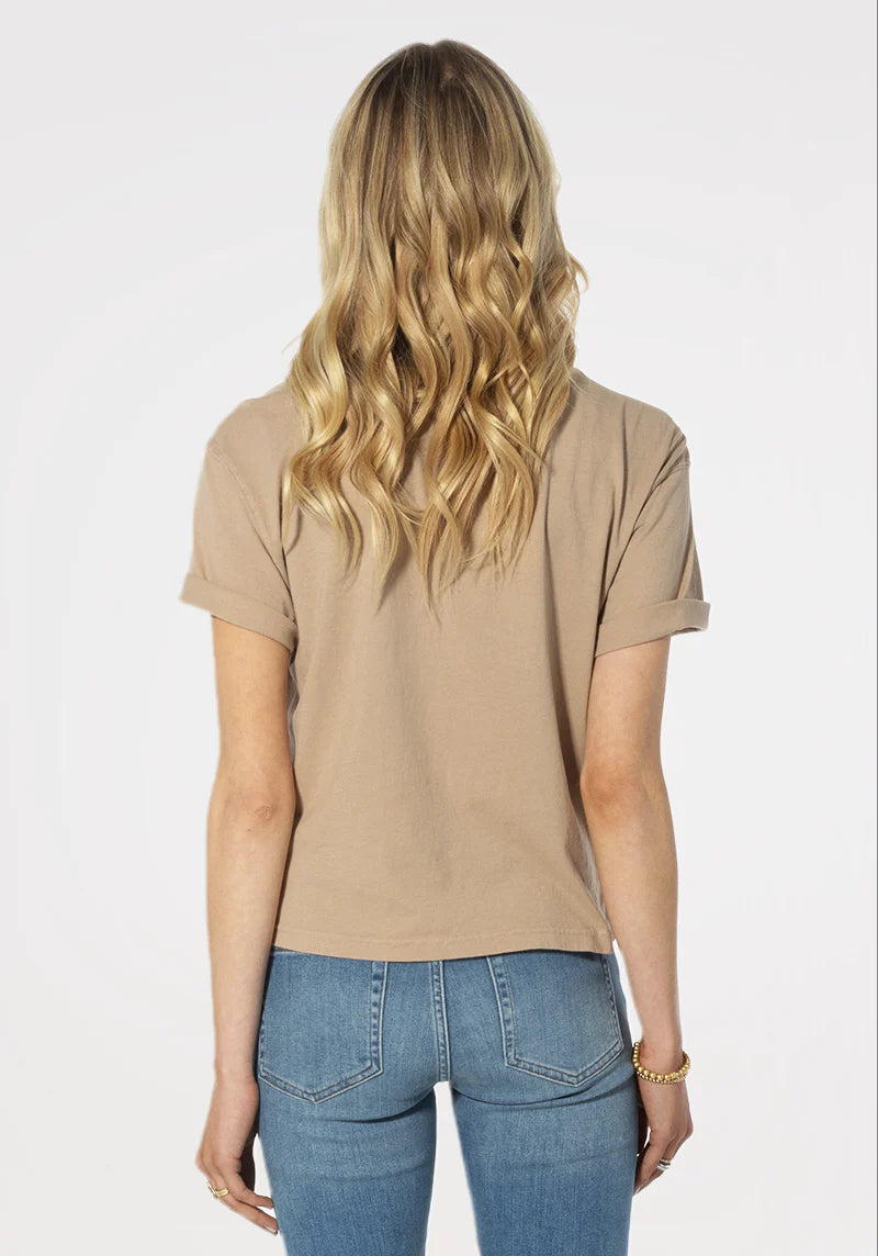 Dylan Rolled Short Sleeve Tee in Khaki