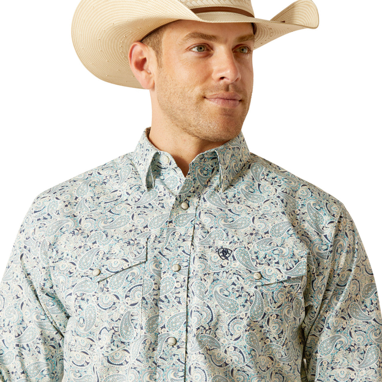 Ariat Emery Blue Paisley Print Classic Fit Long Sleeve Shirt