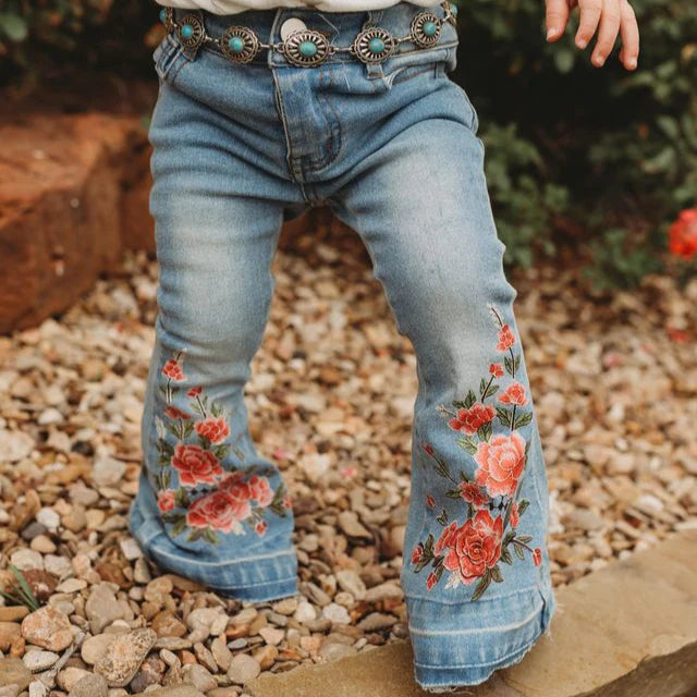 Shea Baby Floral Boot Flare Denim Jeans