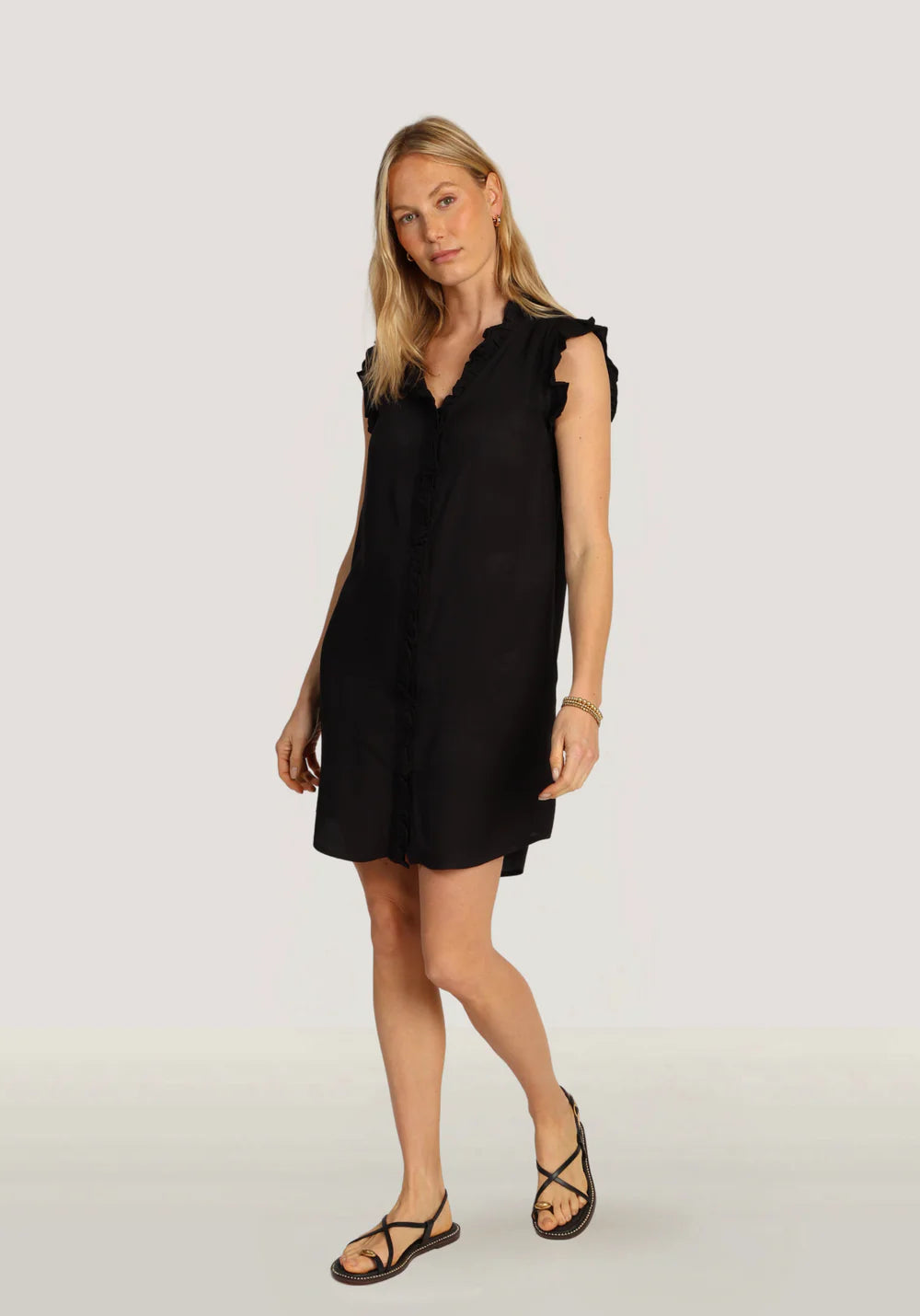 Dylan Black Lilly Ruffle Dress with Pockets