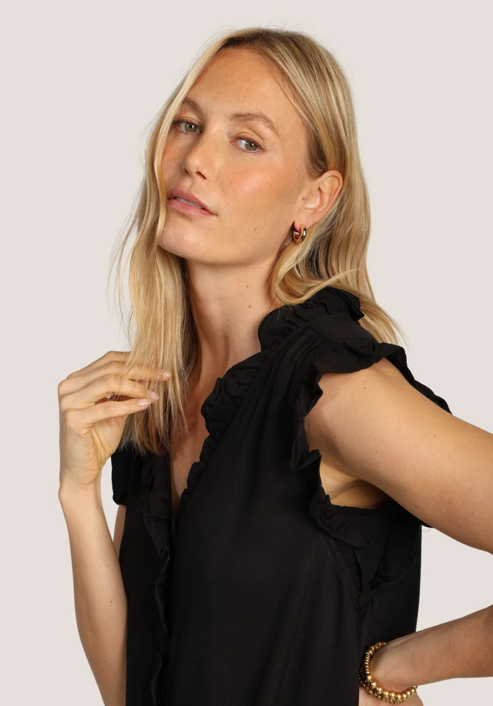 Dylan Black Lilly Ruffle Dress with Pockets