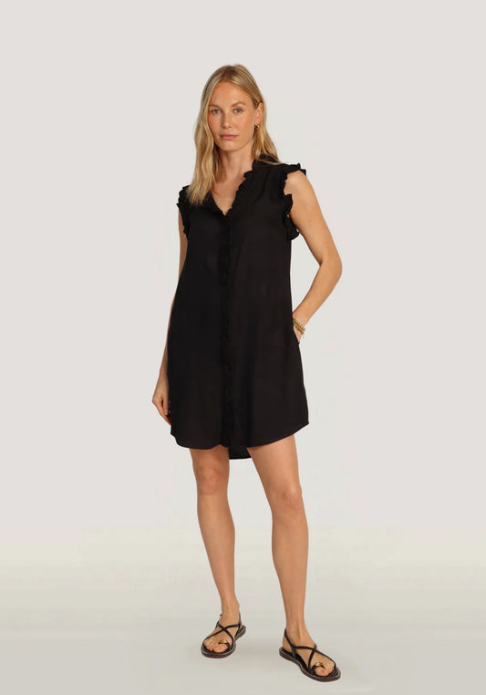 Dylan Black Lilly Ruffle Dress with Pockets