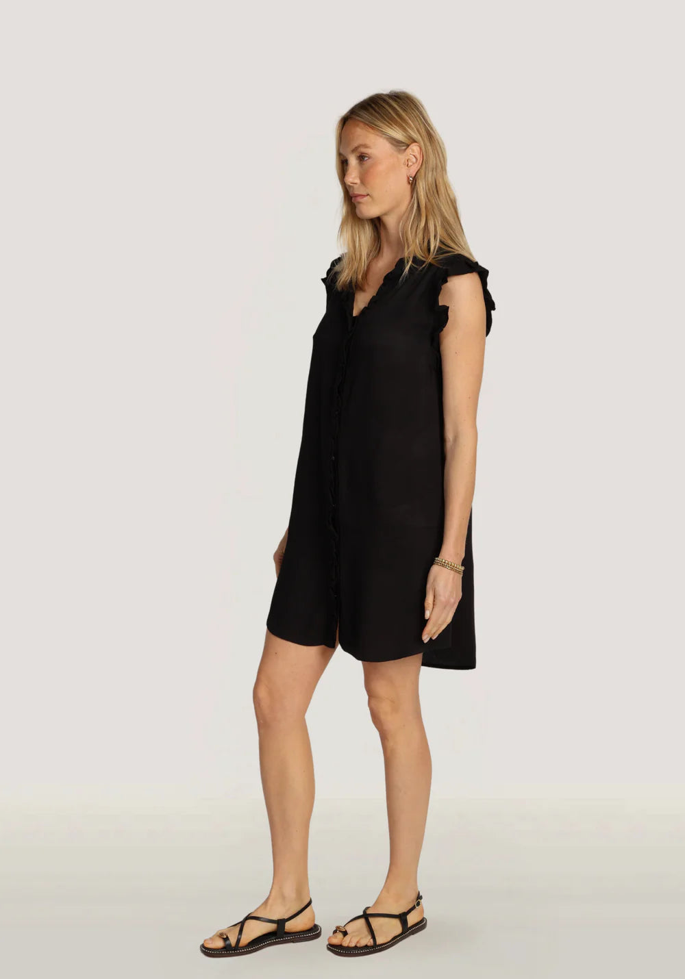 Dylan Black Lilly Ruffle Dress with Pockets