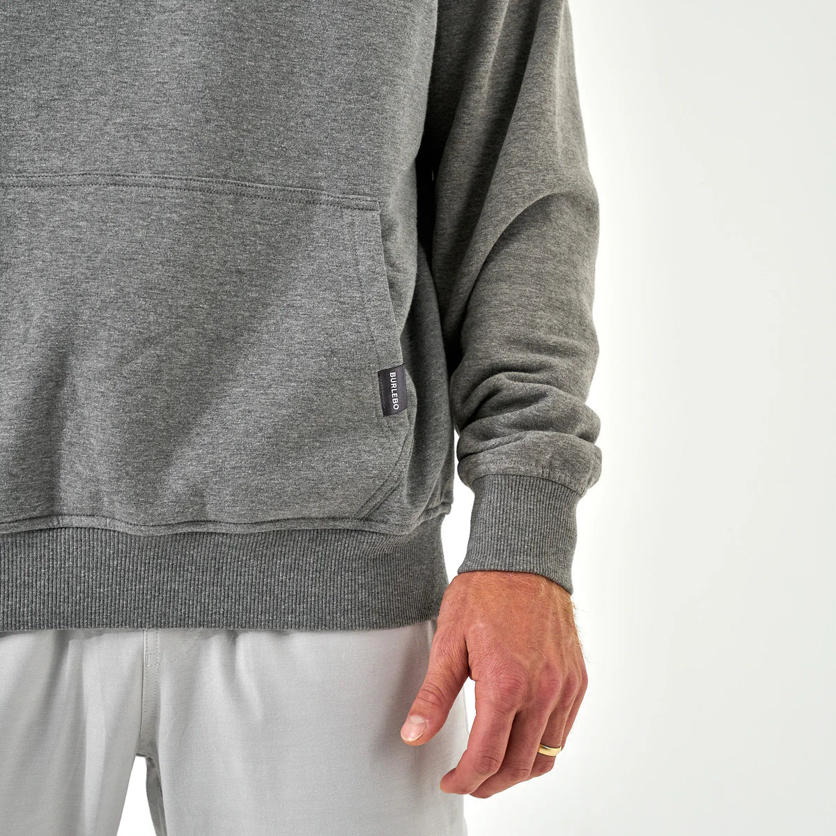Burlebo Ducks Flying Fleece Hoodie in Dark Heather Grey