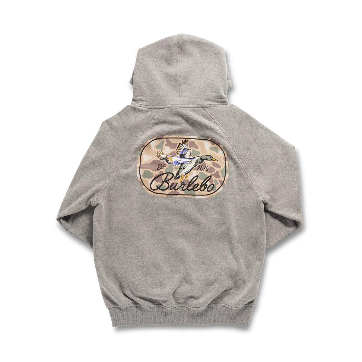 Burlebo Ducks Flying Fleece Hoodie in Dark Heather Grey
