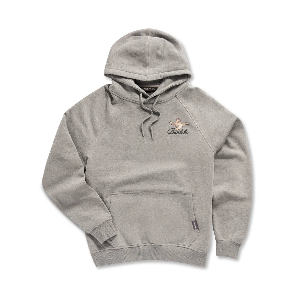 Burlebo Ducks Flying Fleece Hoodie in Dark Heather Grey
