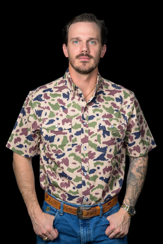 Ferrell Men's Camo Short Sleeve Snap Shirt