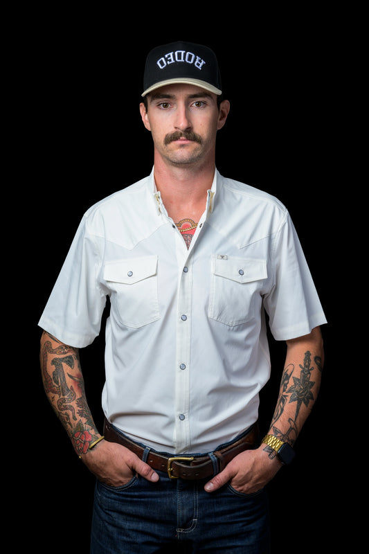 Ferrell Core White Short Sleeve Snap Shirt
