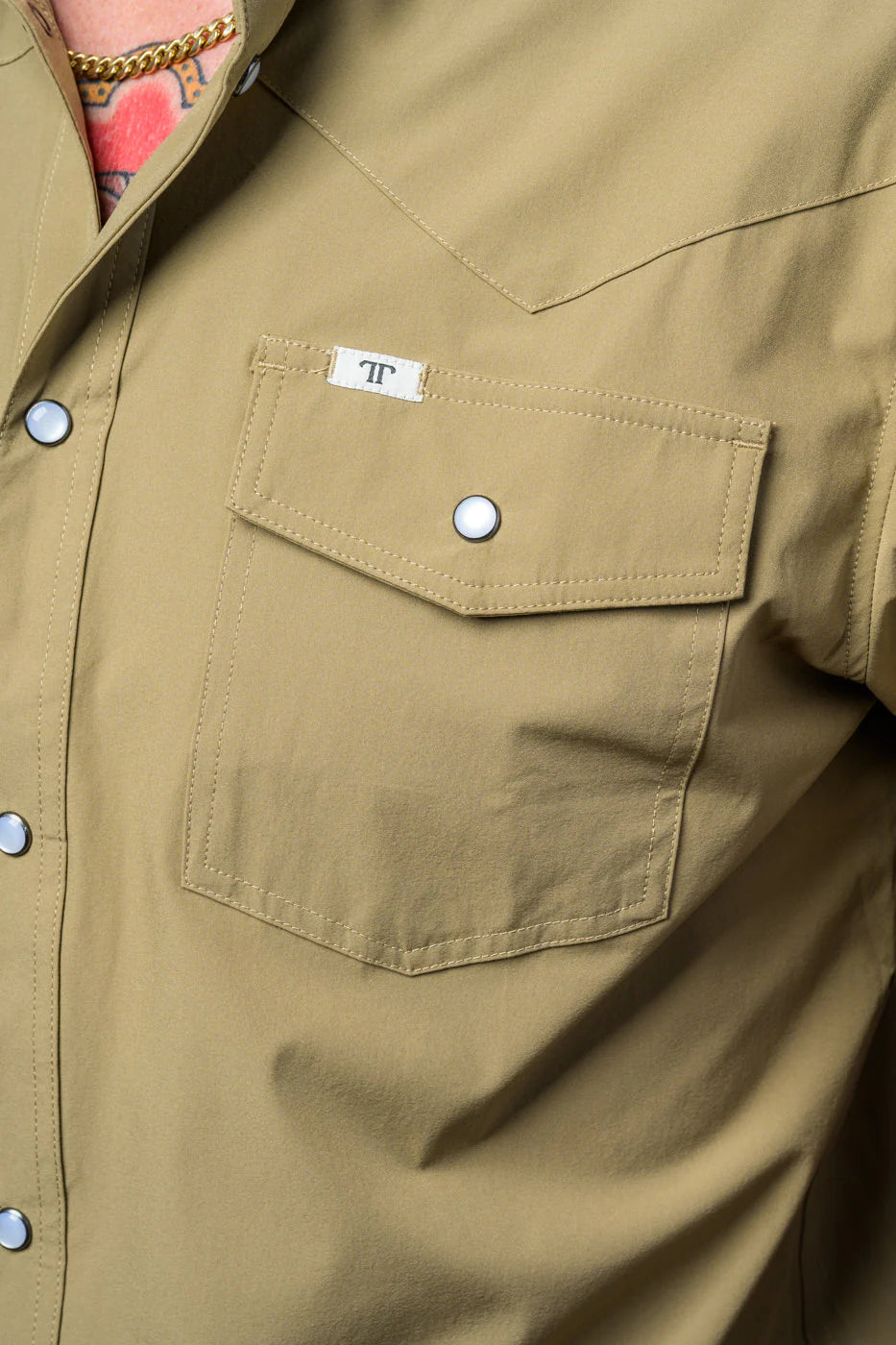 Ferrell Khaki Short Sleeve Western Shirt