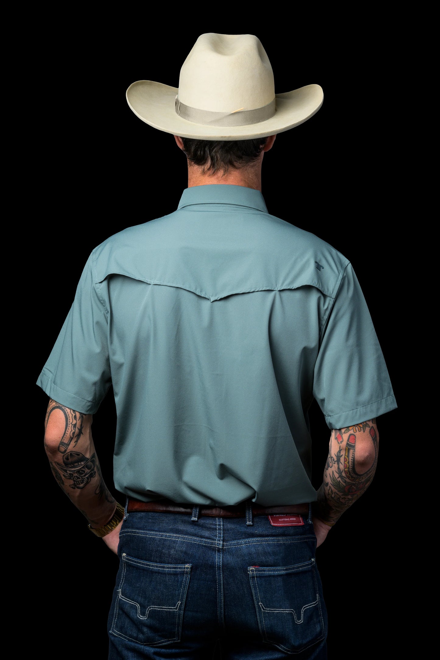 Ferrell Men's Core Aqua Short Sleeve Snap Shirt
