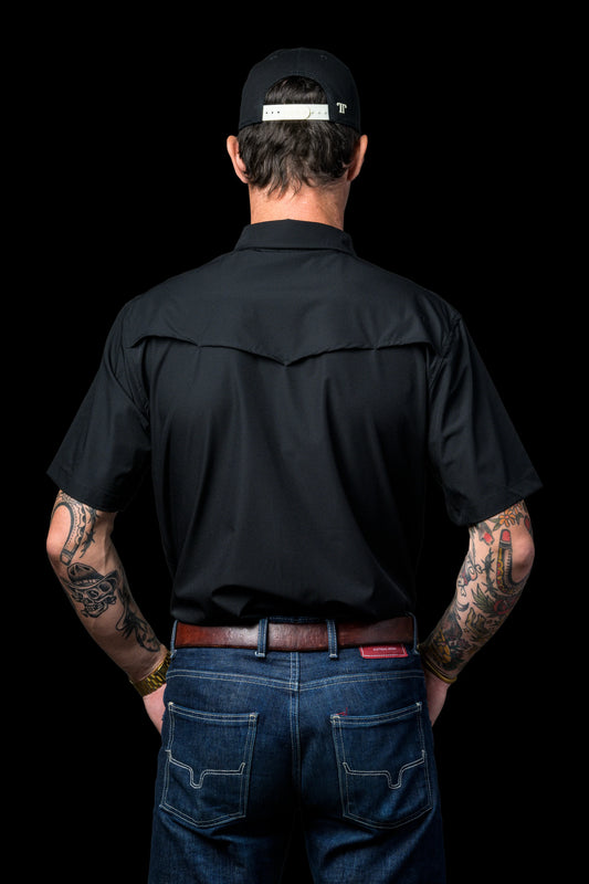 Ferrell Core Short Sleeve Snap Shirt in Black