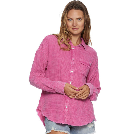 Flag & Anthem X Kittenish Morgan Fuchsia Boyfriend Shirt