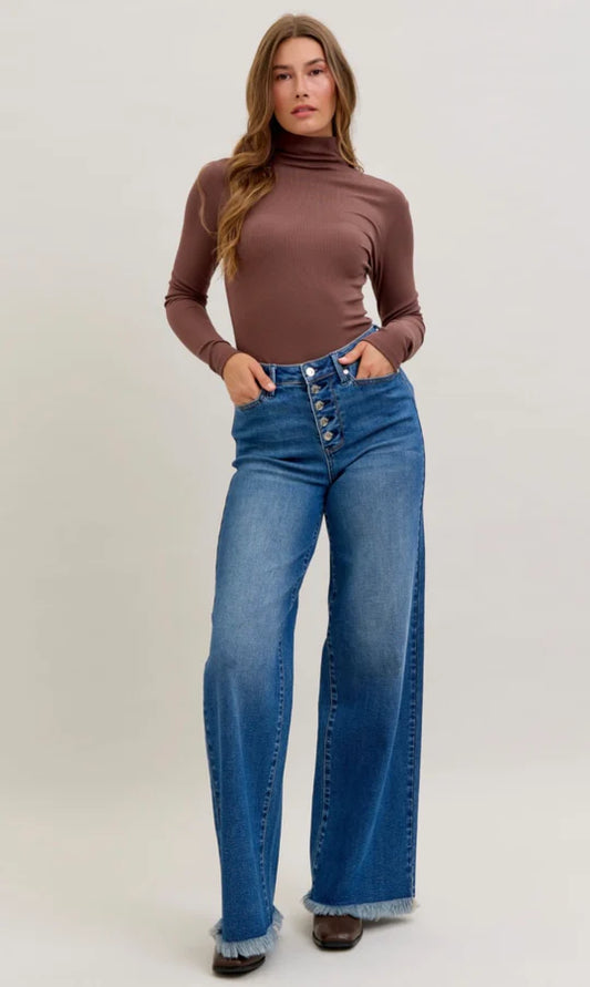 Judy Blue High Waist Column Straight Button Fly Jeans