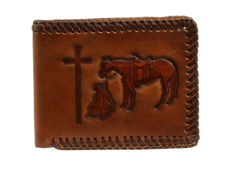 Nocona Embossed Praying Cowboy Bifold Wallet