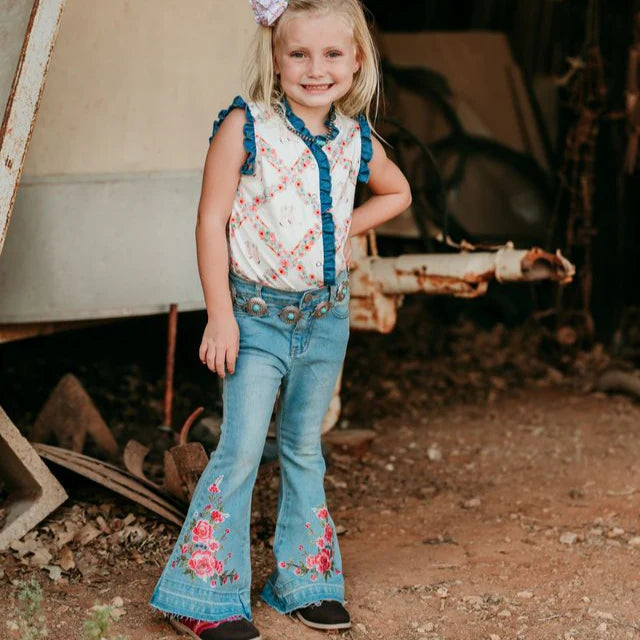 Shea Baby Floral Boot Flare Denim Jeans