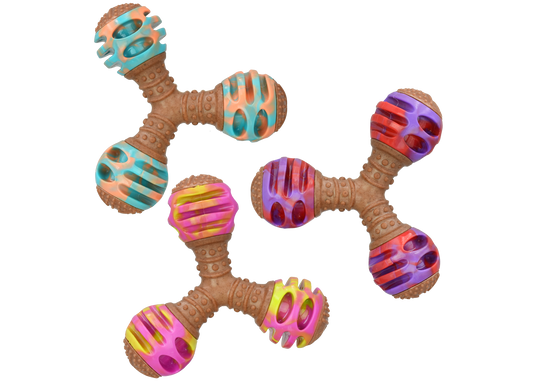 Multipet Giggle Chew Triple Dumbbell