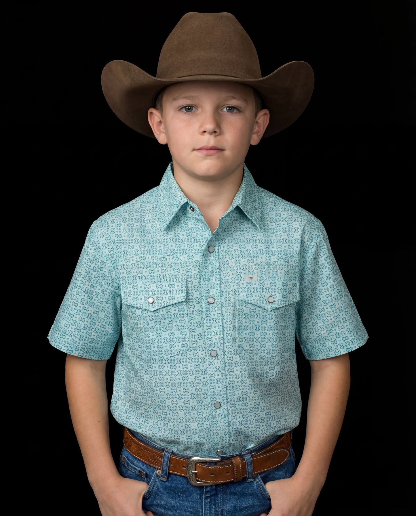 Ferrell Brand Kid's Pierce Short Sleeve Pearl Snap