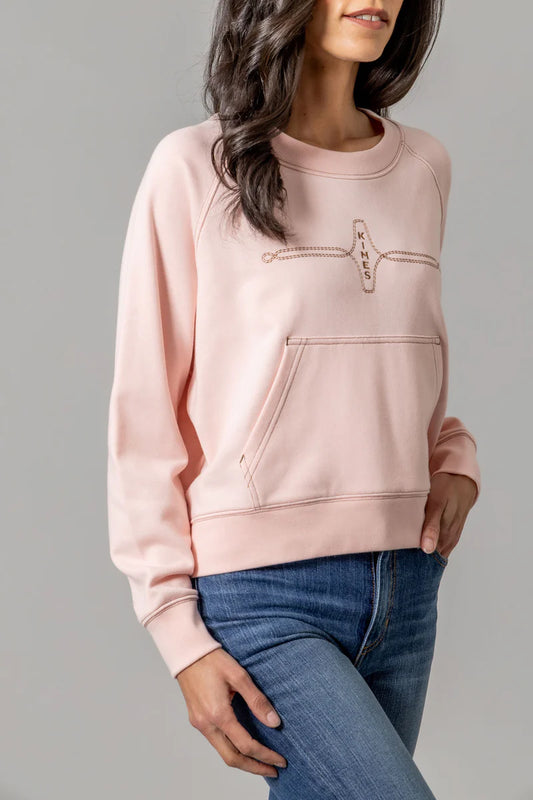 Kimes Ranch Gracie Cropped Crewneck in Pink