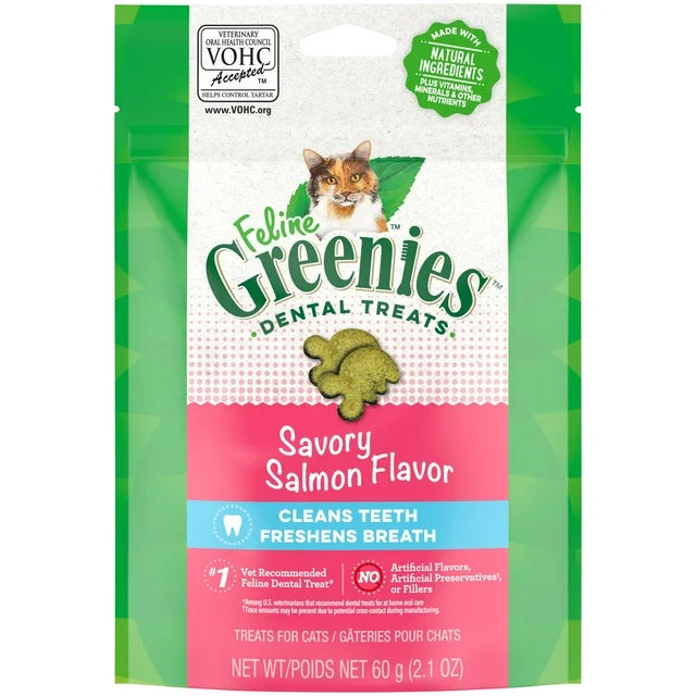 Feline Greenies Savory Salmon Flavored Dental Treats