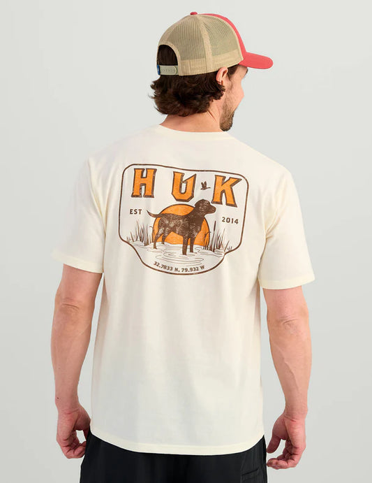 Huk Lab Patch Pocket Tee in Egret