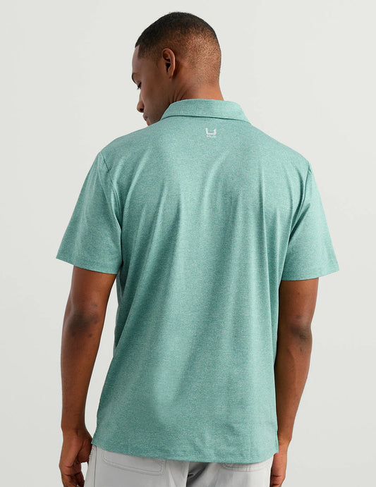 Huk Pursuit Performance Polo in Mineral Blue Heather