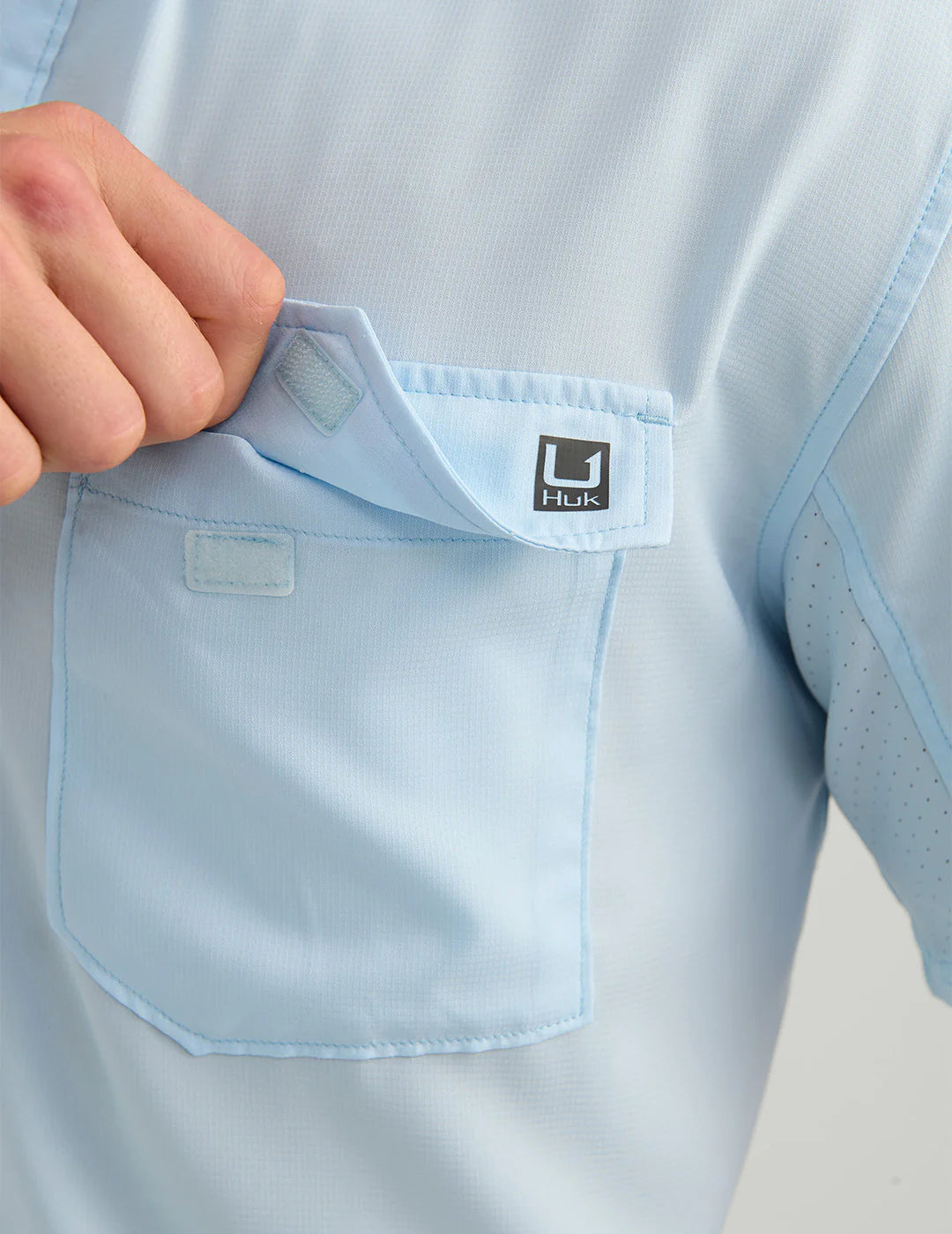 Huk Tide Point Short Sleeve Button-Down in Coastal Drift