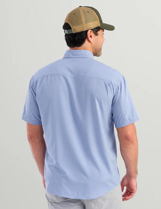 Huk Tide Point Short Sleeve Button-Down in Lightning Sky