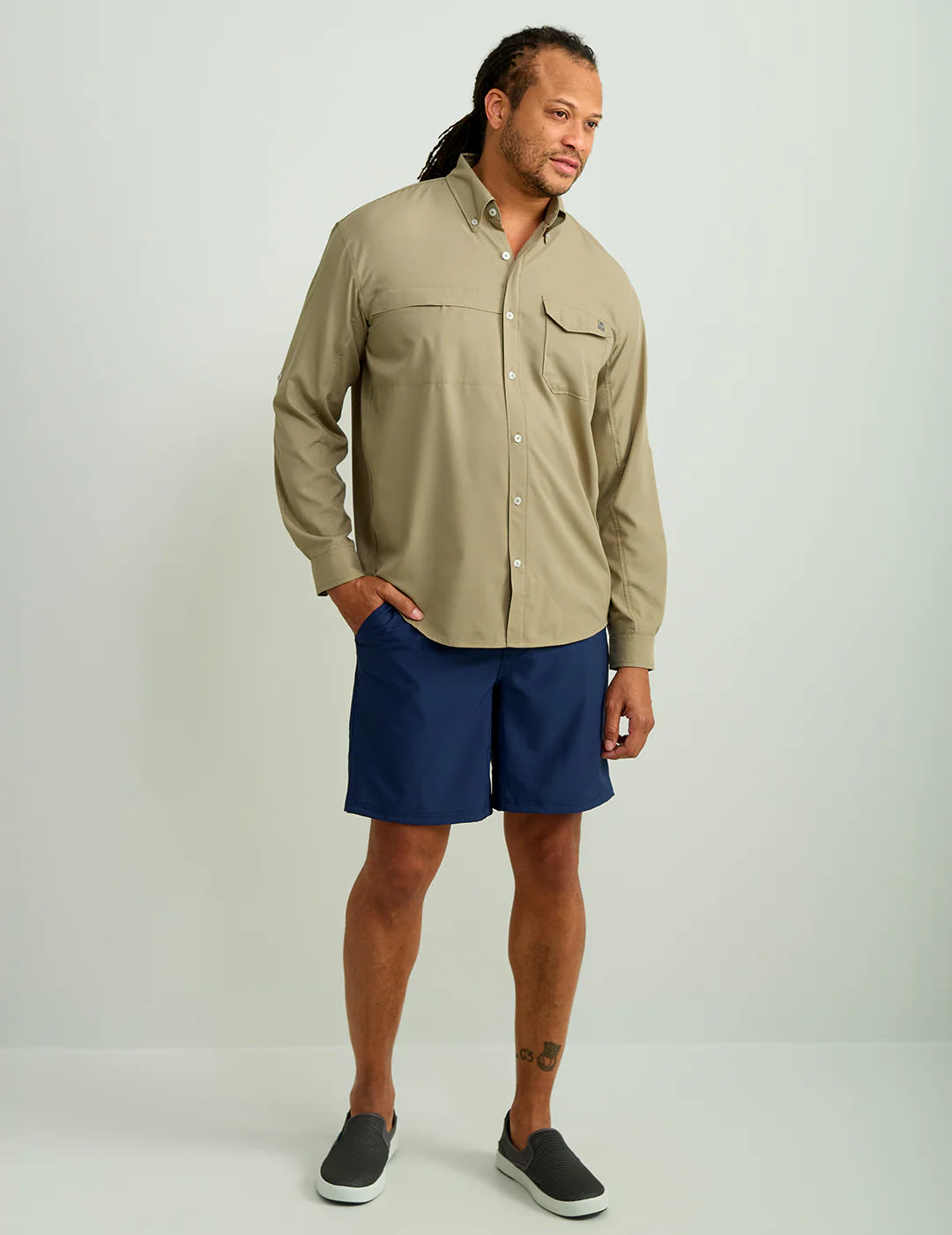 Huk Tide Point Button-Down in Overland Trek