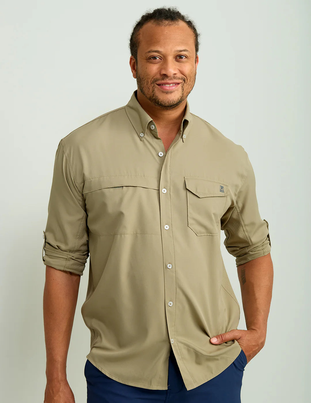 Huk Tide Point Button-Down in Overland Trek