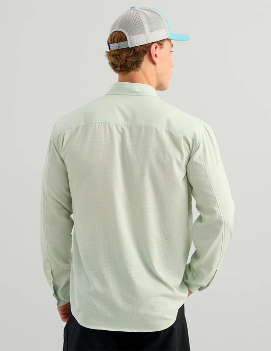 Huk Tide Point Button-Down in Pale Algae