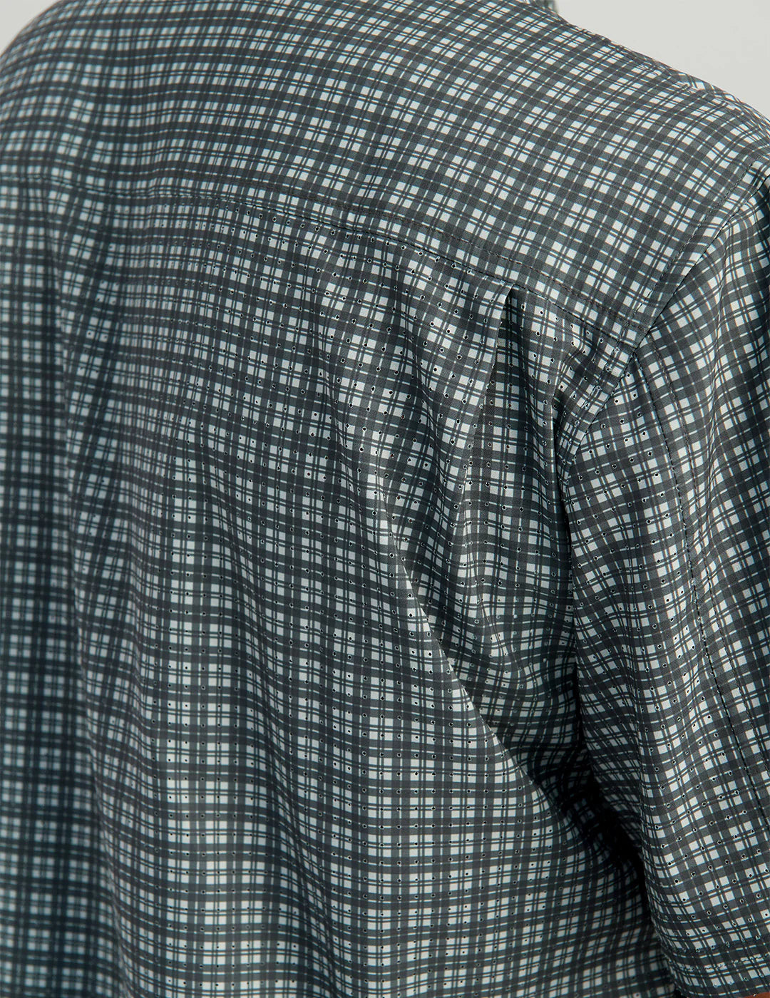 Huk Tide Point Short Sleeve Button-Down in Harbor Mist Mini Plaid