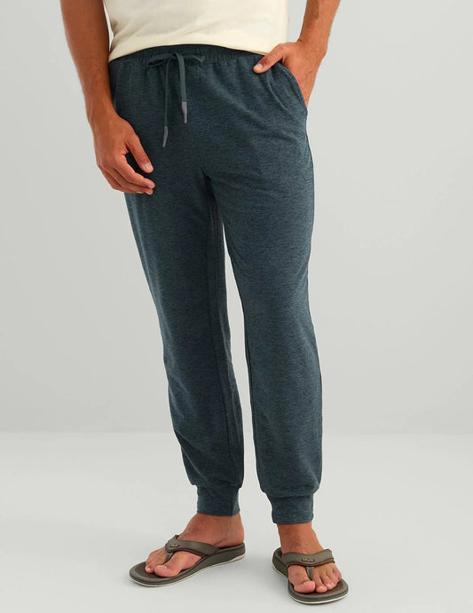 Huk Leeward Fleece Jogger in Sea Storm Heather