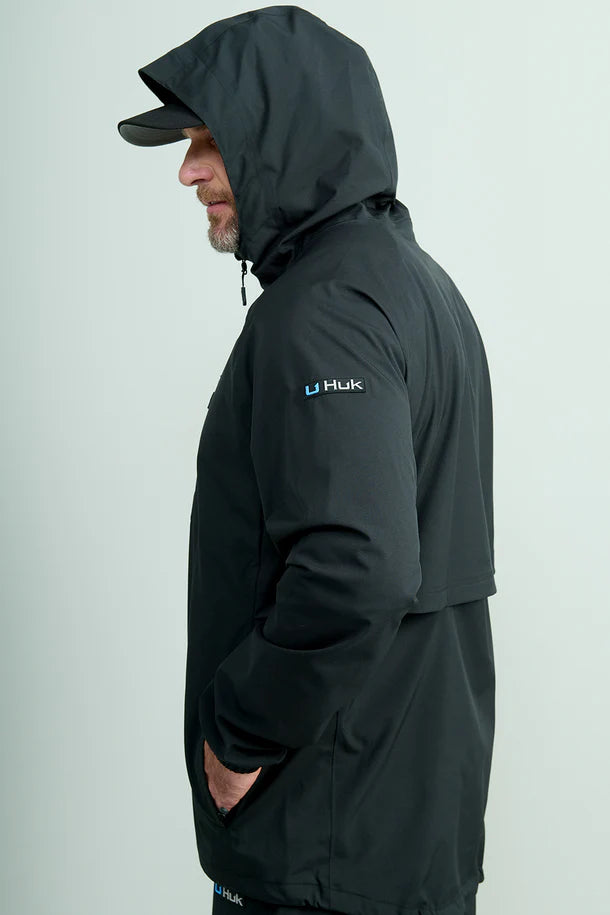 Huk Rover Rain Jacket in Black