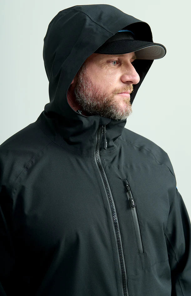 Huk Rover Rain Jacket in Black