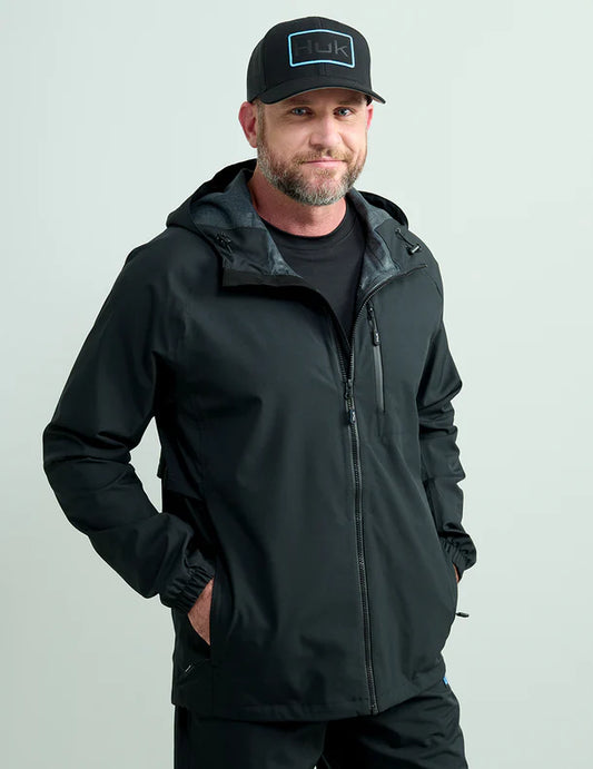 Huk Rover Rain Jacket in Black