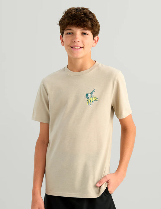 Kids Rodeo Bass Tee in River Rock Heather