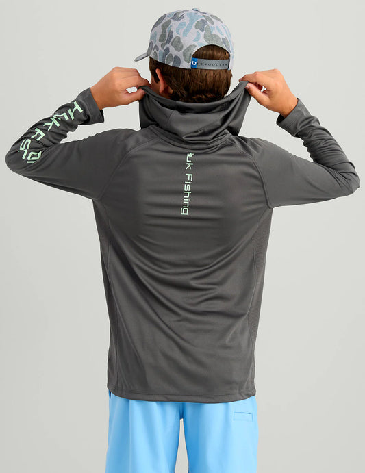 Kids Glow Pursuit Performance Hoodie in Volcanic Ash