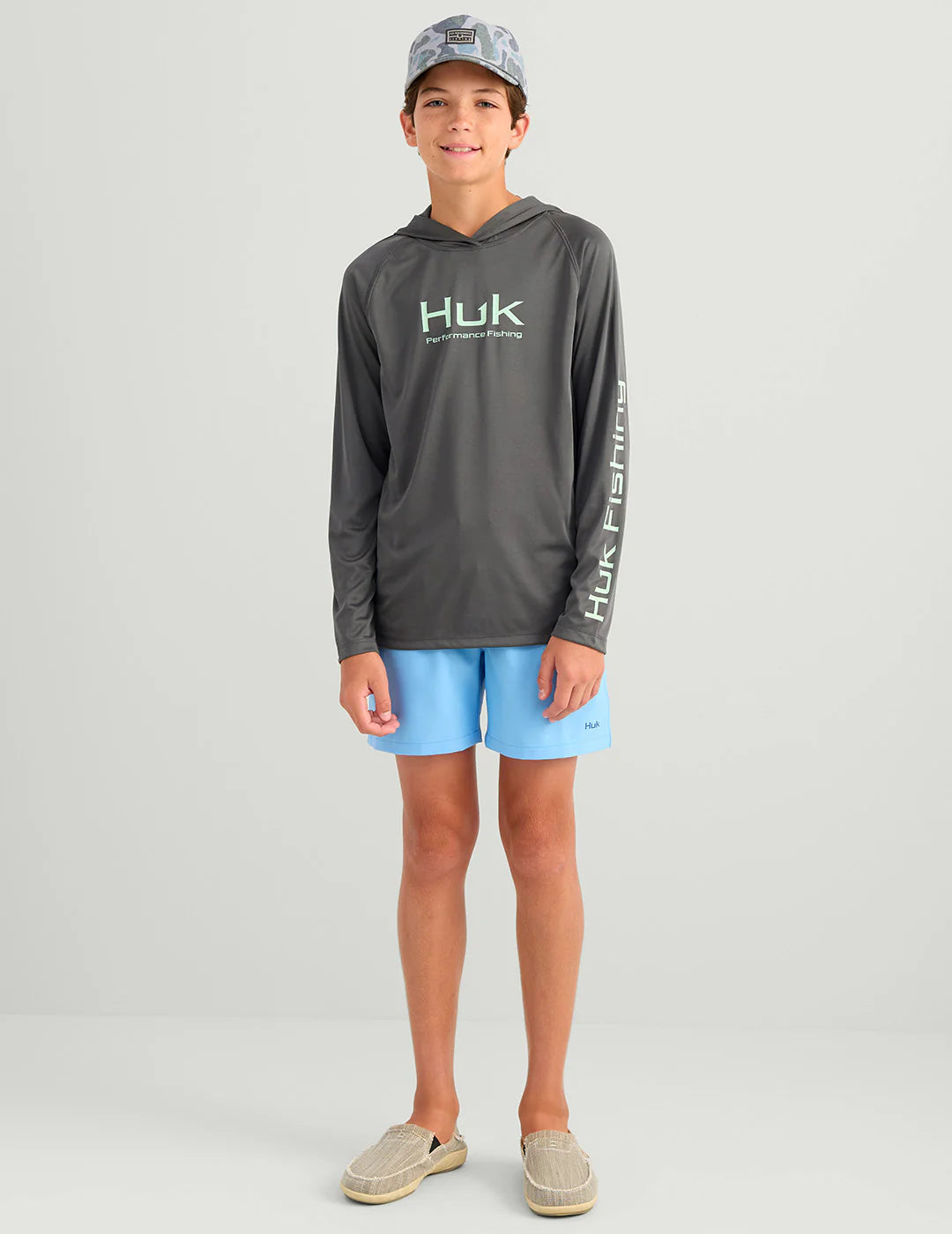 Kids Glow Pursuit Performance Hoodie in Volcanic Ash
