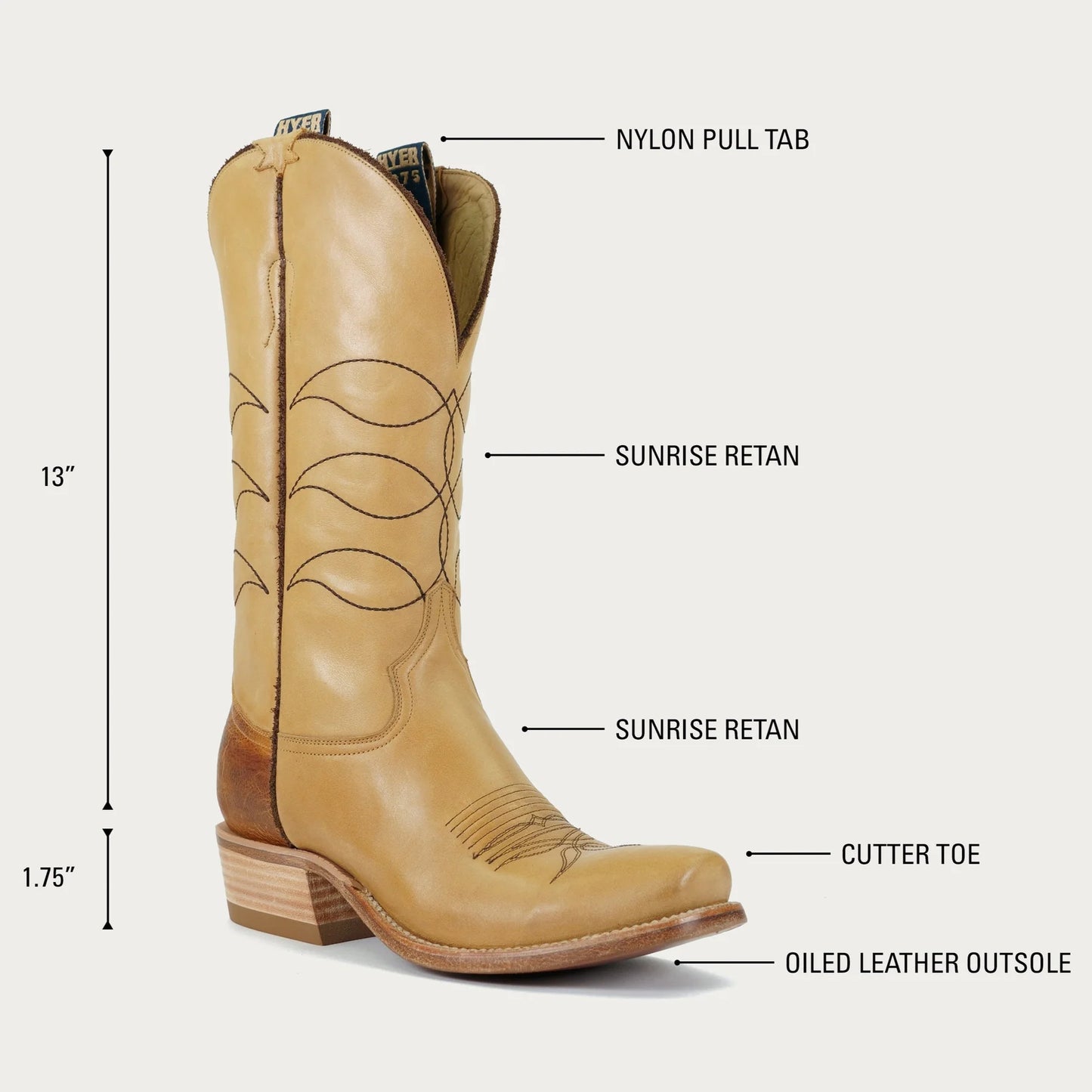 Hyer Maize Sunrise Retan Punchy Square Toe Cowboy Boots