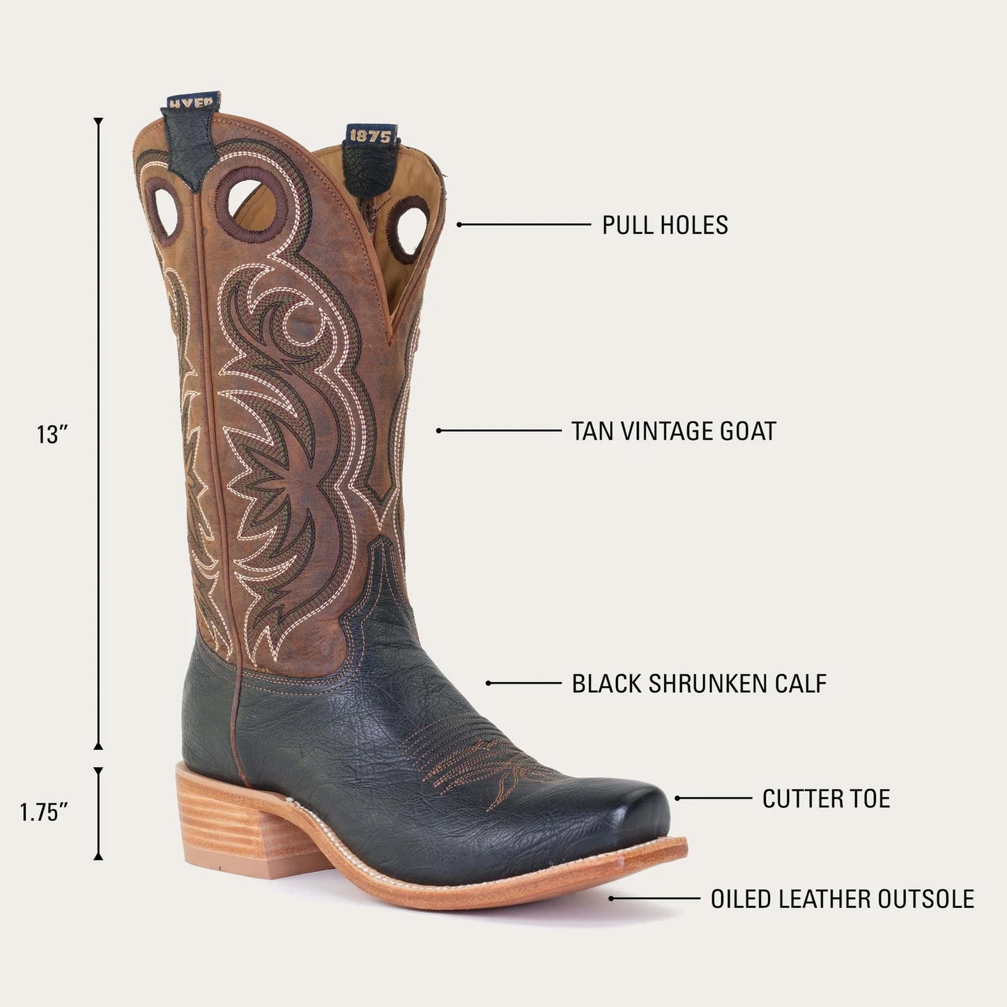 Hyer Black & Tan Riley Boot