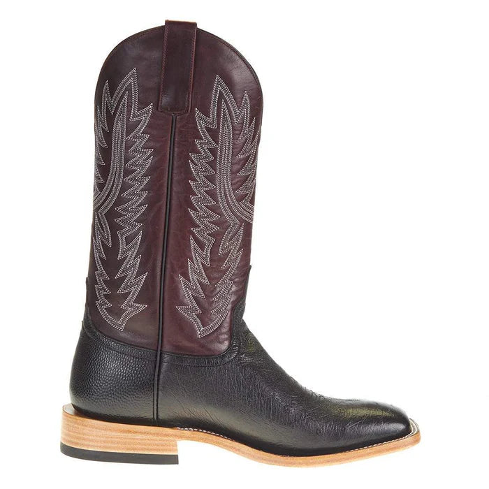 Horse Power Top Hand Black Smooth Ostrich